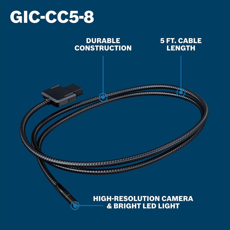 BOSCH GIC-CC5-8 Inspection Camera Cable - 5 Ft High-Resolution, Durable, IP67 Rated for HVAC & Home Inspections - Image 2